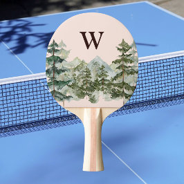 Monogram Waterverf Dennenbos & Berg Rustiek Tafeltennisbatje