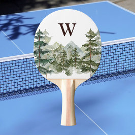 Monogram Waterverf Dennenbos & Berg Rustiek Tafeltennisbatje