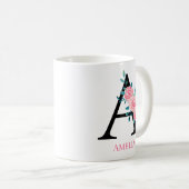 Monogram Waterverf Enkele Letter A op Maat Koffiemok (Voorkant rechts)