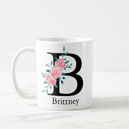 Monogram Waterverf Enkele Letter B Koffie  Koffiemok