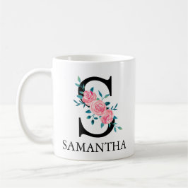 Monogram Waterverf Enkele Letter S Koffie  Koffiemok