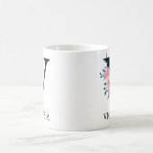 Monogram Waterverf Enkele Letter V Koffiemok (Center)