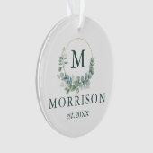 Monogram Waterverf Eucalyptus FOTO BACK Ornament (voorkant)