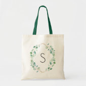Monogram Waterverf Eucalyptus Greenery Tote Bag (Voorkant)