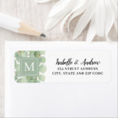 Monogram Waterverf Eucalyptus Groene Bladeren en G Etiket (Insitu)