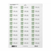 Monogram Waterverf Eucalyptus Groene Bladeren en G Etiket (Full Sheet)