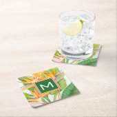 Monogram | Waterverf exotische bloemen Kartonnen Onderzetters (Insitu)