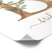 Monogram Waterverf Floral Gold Letter B Poster (Hoek)