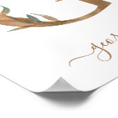 Monogram Waterverf Floral Gold Letter G Poster (Hoek)