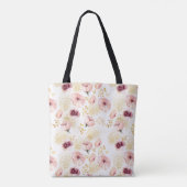 Monogram Waterverf Floral Gold Matthew Scripting Tote Bag (Achterkant)