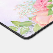 Monogram Waterverf Floral Greenery Pink Rose Bureaumat (Hoek)