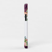 Monogram Waterverf Floral | Roze Paarse Marsala Case-Mate iPhone Case (Achterkant/rechts)