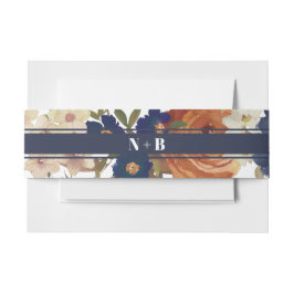 Monogram Waterverf Floral Weddenschap Uitnodigingen Wikkel