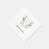 Monogram Waterverf Floral Wedding Cocktail Napkin Servet (Hoek)