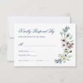 Monogram Waterverf Floral Wedding Response Kaart (Voorkant)