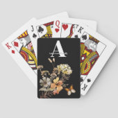 Monogram Waterverf Floral Wildbloemen Pokerkaarten (Achterkant)
