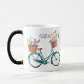 Monogram waterverf floron fiets Cute gift Magische Mok (Links)