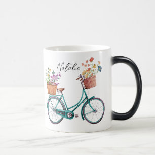 Monogram waterverf floron fiets Cute gift Magische Mok