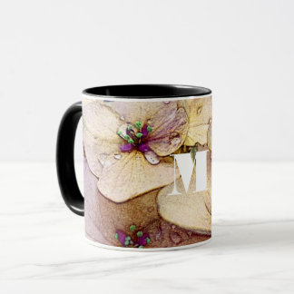 Monogram Waterverf Flower Coffee Mok