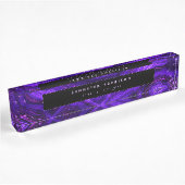 Monogram Waterverf Galaxy Geode Dark Paars Agate Naambordje