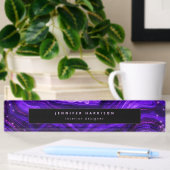 Monogram Waterverf Galaxy Geode Dark Paars Agate Naambordje