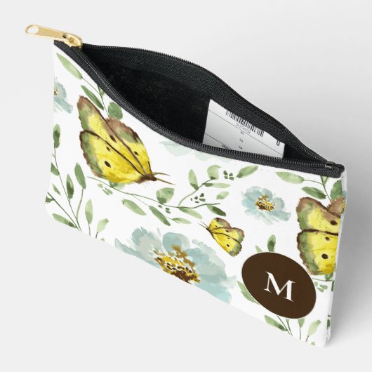 Monogram Waterverf geel Vlinder bloemig Etui (Open)