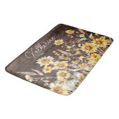 Monogram Waterverf Geel Zonnebloem Field Wood Badmat (Gekanteld)