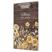 Monogram Waterverf Geel Zonnebloem Field Wood Klembord (Links)