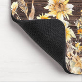 Monogram Waterverf Geel Zonnebloem Field Wood Muismat (Hoek)