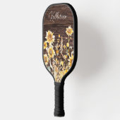 Monogram Waterverf Geel Zonnebloem Field Wood Pickleball Paddle (Links)