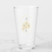 Monogram Waterverf Geel zonnebloem Tumbler Glas (Achterkant)