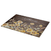 Monogram Waterverf Gele Zonnebloemveld Hout Snijplank (Hoek)