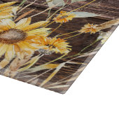 Monogram Waterverf Gele Zonnebloemveld Hout Snijplank (Hoek)