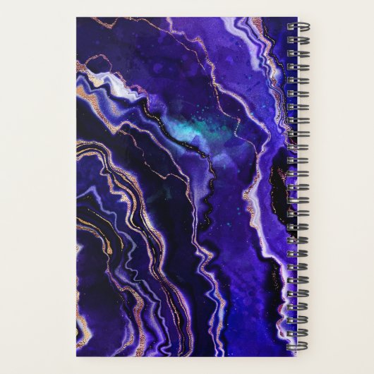 Monogram Waterverf Geode Paars Roos Gold Agate Planner (Achterkant)