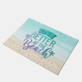 Monogram Waterverf Glitter Life is beter strand Deurmat (Schuin)