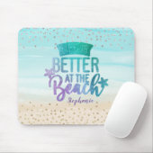 Monogram Waterverf Glitter Life is beter strand Muismat (Met muis)