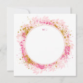 Monogram Waterverf Glitter Wedding Dank je Bedankkaart (Voorkant)