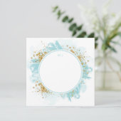 Monogram Waterverf Glitter Wedding Dank je Bedankkaart (Staand voorkant)