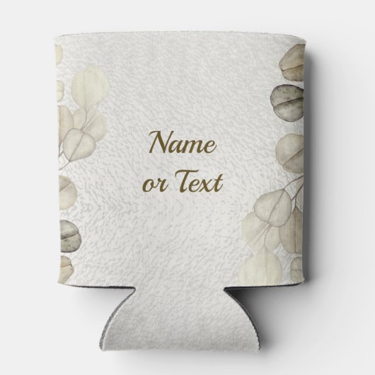 Monogram Waterverf gouden eucalyptusblad Blikjeskoeler (Achterkant)