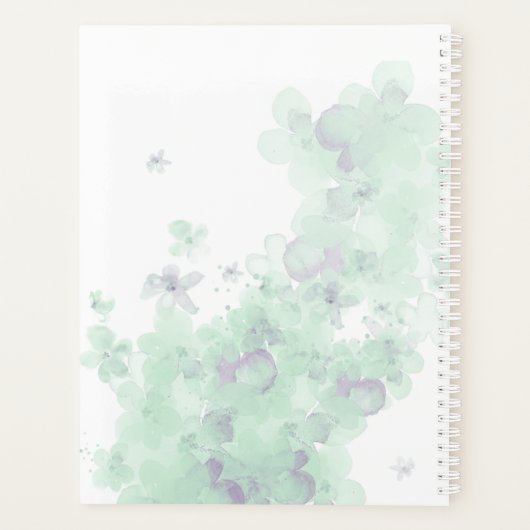 Monogram Waterverf Groen 2025 Bloemenplanner Planner (Achterkant)