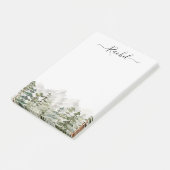 Monogram Waterverf Groen Dennenbos op Berg Post-it® Notes (Schuin)
