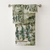 Monogram Waterverf Groene dennenbos op de berg Bad Handdoek (Insitu)