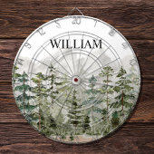 Monogram Waterverf Groene dennenbos op de berg Dartbord
