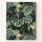Monogram Waterverf Groene Tropische Bladeren Patro Notitieboek (Achterkant)