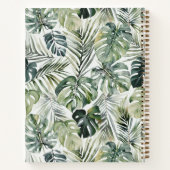 Monogram Waterverf Groene Tropische Bladeren Patro Notitieboek (Achterkant)