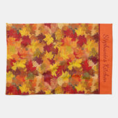 Monogram Waterverf Herfstbladeren - Vintage Herfst Theedoek (Horizontaal)