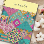 Monogram Waterverf in abstracte details multicolor Notitieboek