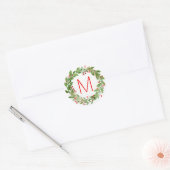 Monogram Waterverf Kerstkrans zegel (Envelop)