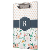 Monogram Waterverf Klembord Floral, Blauw (Links)