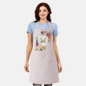 Monogram Waterverf Kleurrijke Rozen Bloem Bloem Schort (Gedragen)